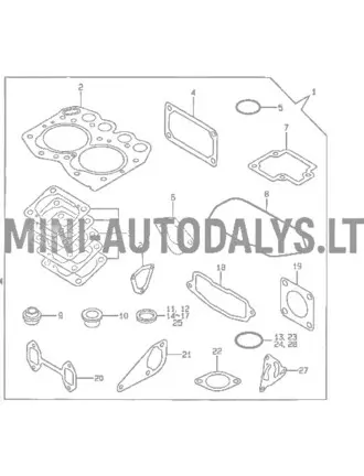 Yanmar silindripea tihendite komplekt
