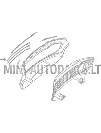 Ülemine kroomliist esimese stange iluvõrele Ligier JS50 ph2 / ph3