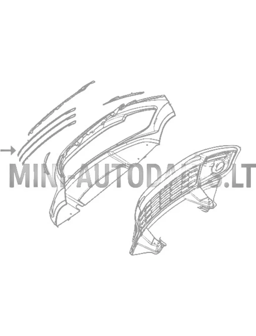 Ülemine kroomliist esimese stange iluvõrele Ligier JS50 ph2 / ph3