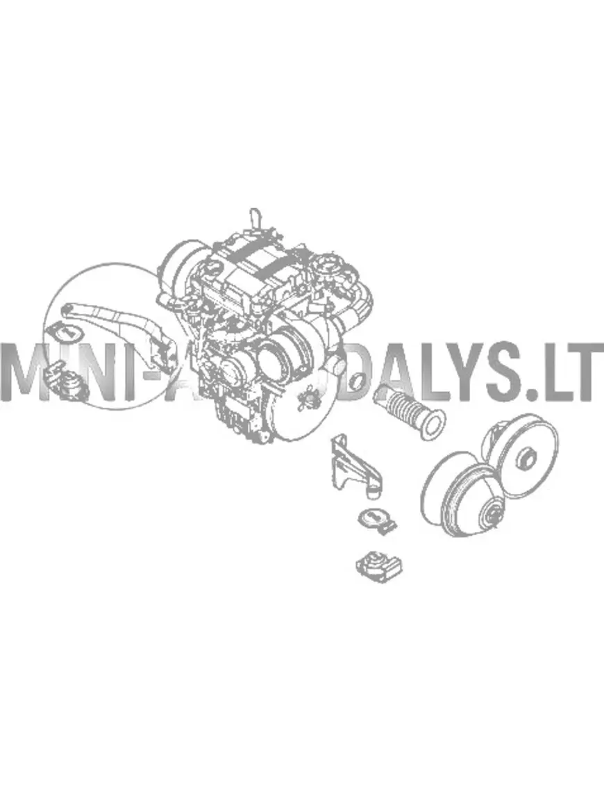 Eesmine parempoolne mootorikinnitus Ligier / Microcar (Lombardini 502 Progress)