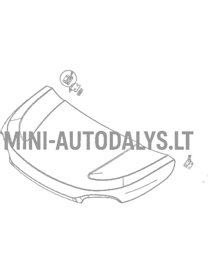 Eesmine parempoolne kapoti hing Microcar MGO6 / Due6