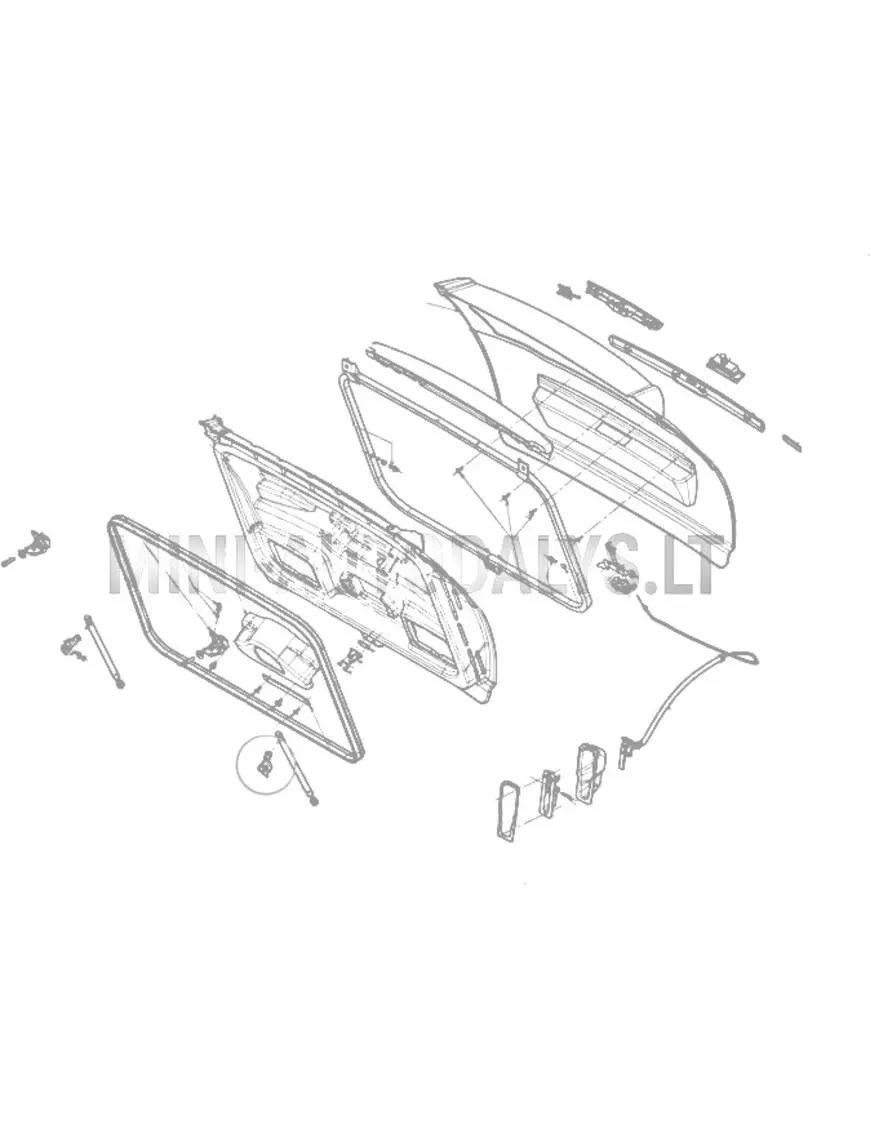 Vasakpoolse tagaukse tugi amortisaator Ligier JS50/JS50L