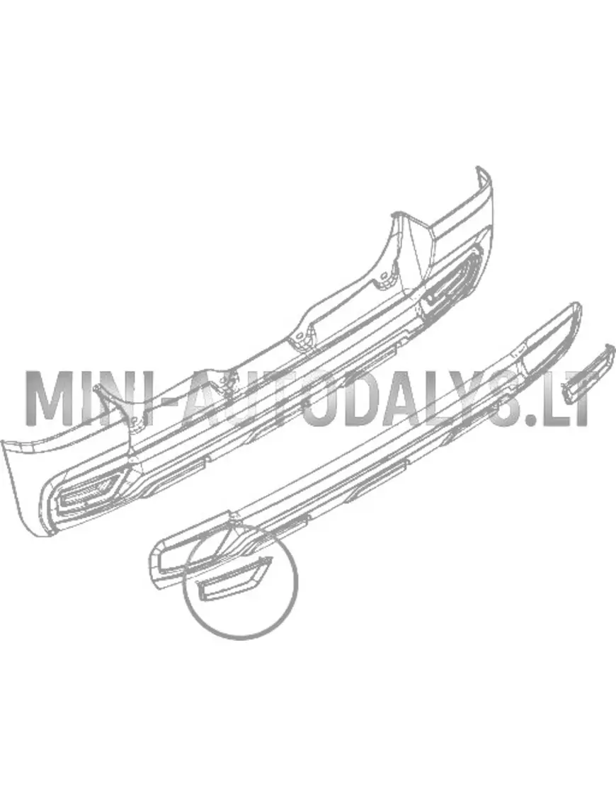 Ligier JS50/JS50L/JS60 CHIC tagumise stange vasakpoolne dekoratiivliist (kroomitud)