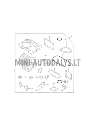 Yanmar silindripea tihendite komplekt