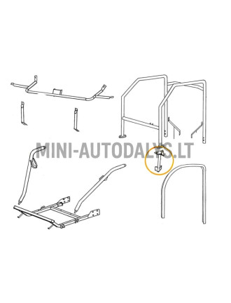 Ühendusklamber šassii vasakul Aixam MEGA2