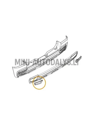 Ligier JS50/JS50L/JS60 CHIC tagumise stange vasakpoolne dekoratiivliist (kroomitud)