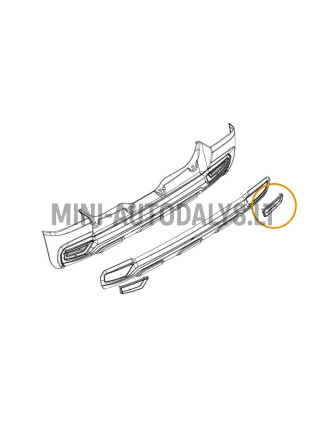 Ligier JS50/JS50L/JS60 CHIC tagumise stange parempoolne dekoratiivliist (kroomitud)